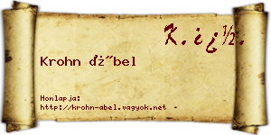 Krohn Ábel névjegykártya