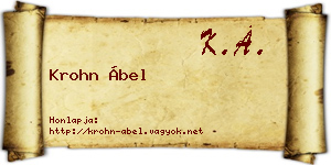 Krohn Ábel névjegykártya
