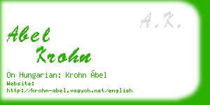 abel krohn business card